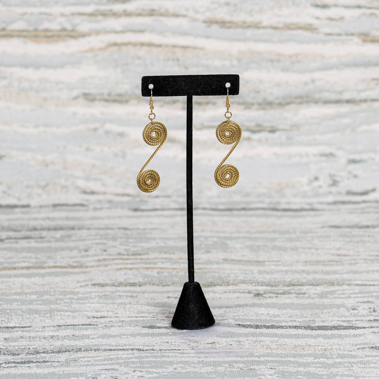 Long Double Snail Dangle Earrings