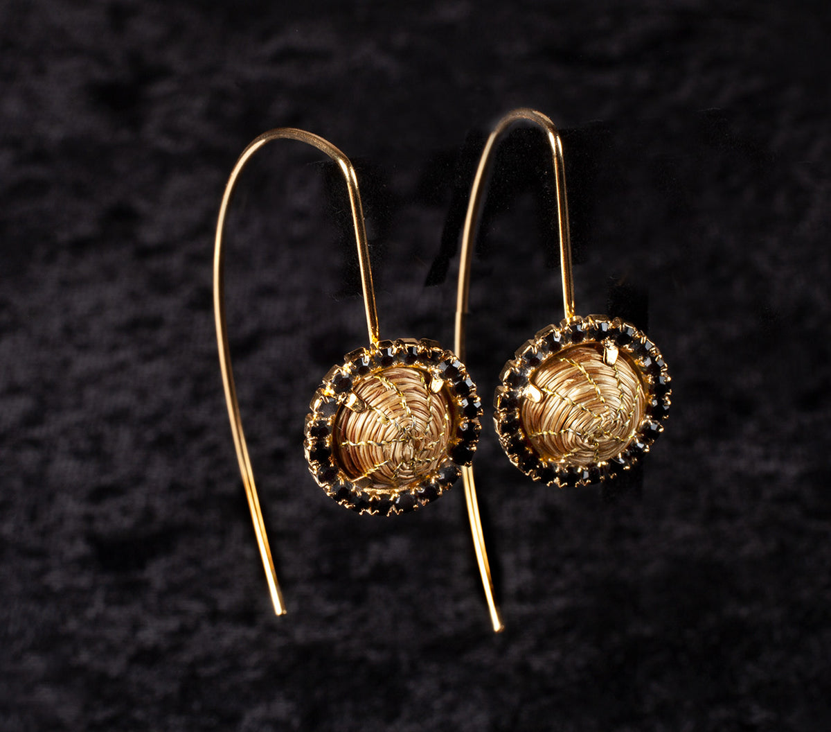 Disk Earrings with Dramatic Hook